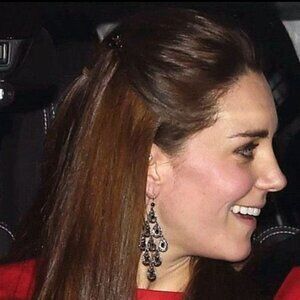 Vintage Monet Silver Tone Clear Rhinestone Chandelier Earring ASO Kate Middleton